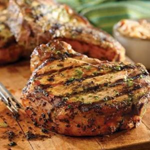 Grilled Pork Chops with Basil-Garlic Rub